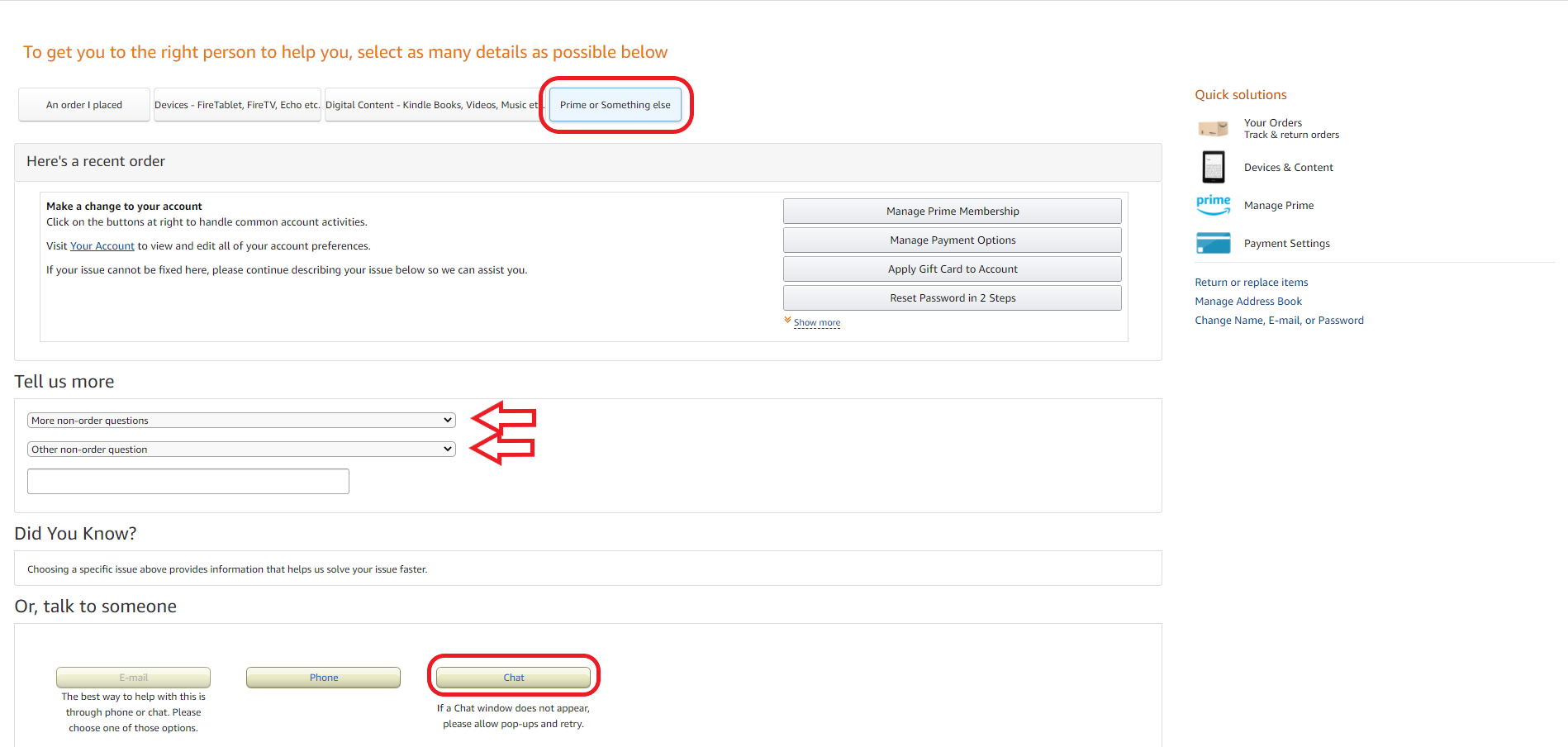 how to delete amazon account via live chat step 2